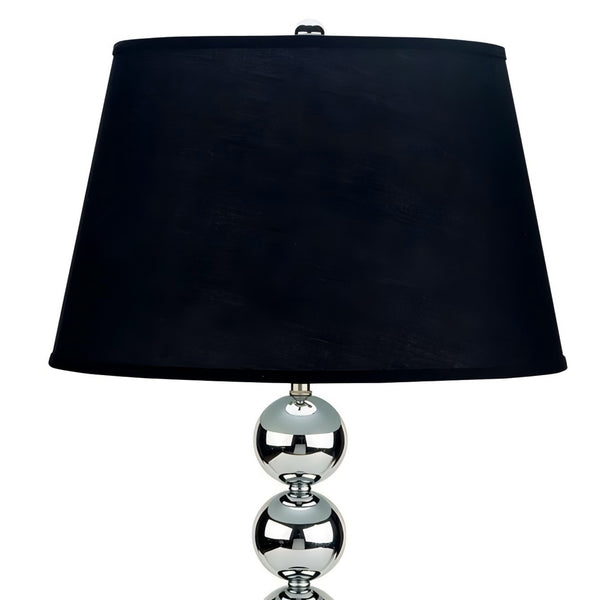 English Elm 30" Stylish Chrome Table Lamp With Black Fabric Shade - Adjustable Lighting For Modern Interiors B072116069