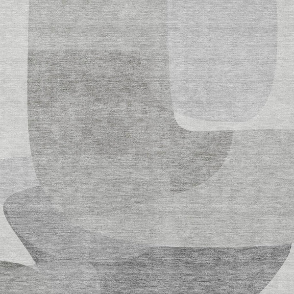 HomeRoots 5' Linen and Gray Abstract Area Rug - Stylish, Durable, Washable Design for Indoor and Outdoor Use 5' X 8' 632162
