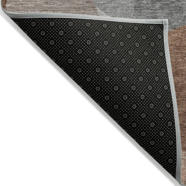HomeRoots 5' Durable Rust and Gray Abstract Area Rug – Machine Washable for Indoor and Outdoor Spaces 10' X 14' 632178