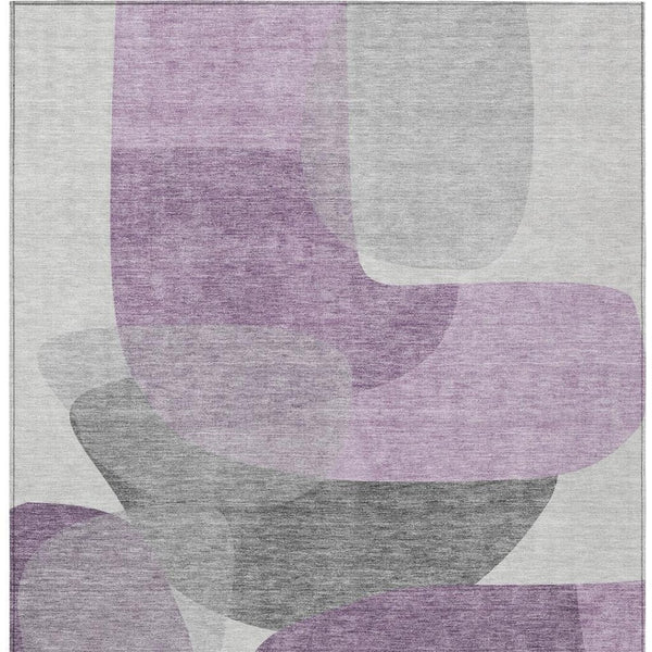 HomeRoots 5' Purple and Gray Abstract Area Rug – Stylish, Washable Design for Indoor and Outdoor Living Spaces 5' X 8' 632180
