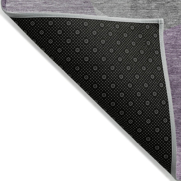 HomeRoots 5' Purple and Gray Abstract Area Rug – Stylish, Washable Design for Indoor and Outdoor Living Spaces 8' Round 632181