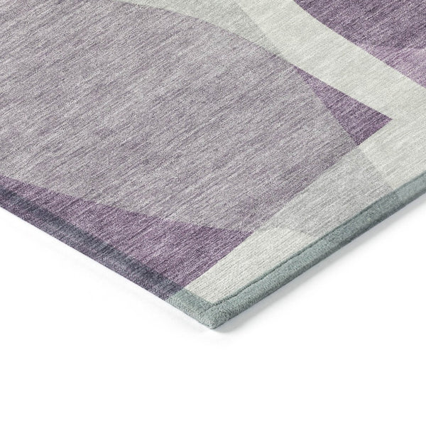 HomeRoots 5' Purple and Gray Abstract Area Rug – Stylish, Washable Design for Indoor and Outdoor Living Spaces 8' Round 632181