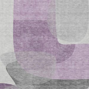 HomeRoots 5' Purple and Gray Abstract Area Rug – Stylish, Washable Design for Indoor and Outdoor Living Spaces 8' X 10' 632182