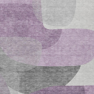 HomeRoots 5' Purple and Gray Abstract Area Rug – Stylish, Washable Design for Indoor and Outdoor Living Spaces 10' X 14' 632184