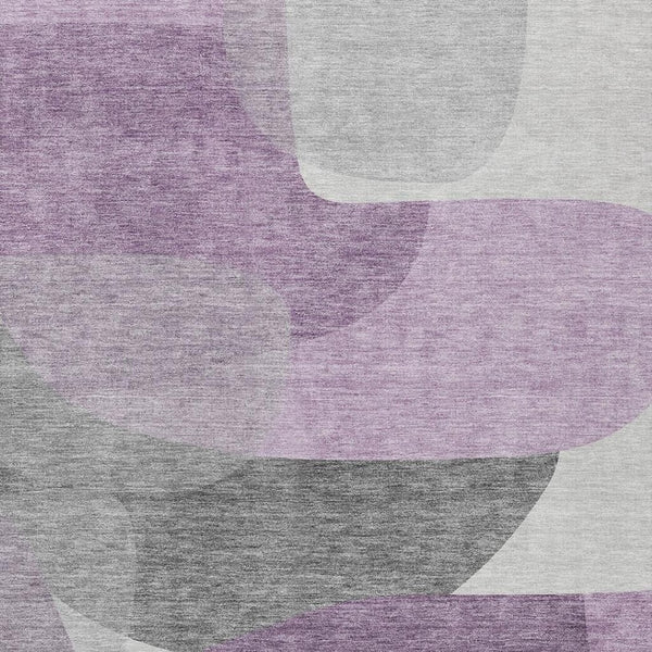 HomeRoots 5' Purple and Gray Abstract Area Rug – Stylish, Washable Design for Indoor and Outdoor Living Spaces 10' X 14' 632184