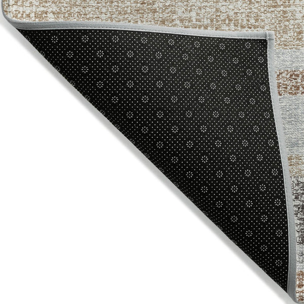HomeRoots 5' Gray and Silver Striped Washable Area Rug for Indoor and Outdoor Use - Stylish, Durable, Easy Care 10' X 14' 632220