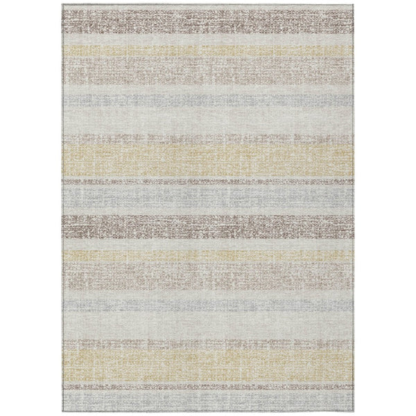 HomeRoots 5' Striped Ivory and Beige Area Rug - Stylish, Durable Indoor/Outdoor Rug for Versatile Décor Solutions 5' X 8' 632222