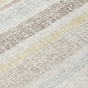 HomeRoots 5' Striped Ivory and Beige Area Rug - Stylish, Durable Indoor/Outdoor Rug for Versatile Décor Solutions 9' X 12' 632225