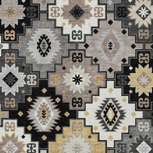 HomeRoots 5' Southwestern Geometric Area Rug - Washable Indoor Outdoor Design for Stylish, High-Traffic Spaces 8' X 10' 632254