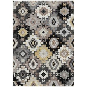 HomeRoots 5' Southwestern Geometric Area Rug - Washable Indoor Outdoor Design for Stylish, High-Traffic Spaces 9' X 12' 632255