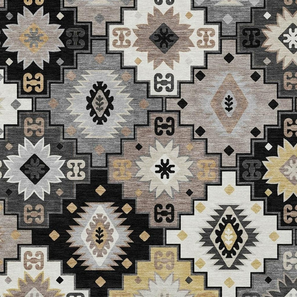 HomeRoots 5' Southwestern Geometric Area Rug - Washable Indoor Outdoor Design for Stylish, High-Traffic Spaces 9' X 12' 632255