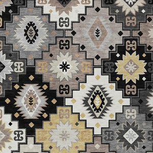HomeRoots 5' Southwestern Geometric Area Rug - Washable Indoor Outdoor Design for Stylish, High-Traffic Spaces 10' X 14' 632256