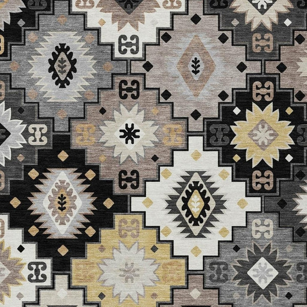 HomeRoots 5' Southwestern Geometric Area Rug - Washable Indoor Outdoor Design for Stylish, High-Traffic Spaces 10' X 14' 632256