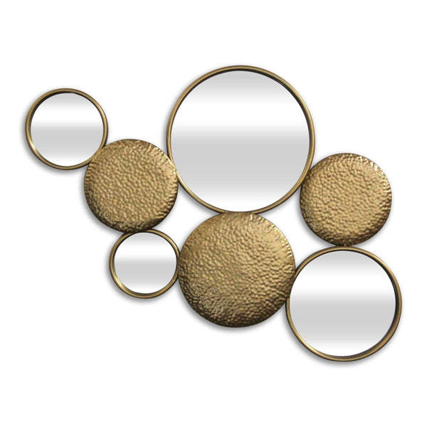 HomeRoots 37" Gold Metal and Mirrored Glass Accent Mirror - Contemporary Glam Wall Art for Any Room Decor 632345