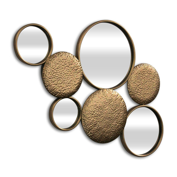 HomeRoots 37" Gold Metal and Mirrored Glass Accent Mirror - Contemporary Glam Wall Art for Any Room Decor 632345