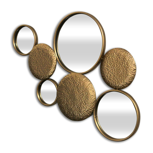 HomeRoots 37" Gold Metal and Mirrored Glass Accent Mirror - Contemporary Glam Wall Art for Any Room Decor 632345