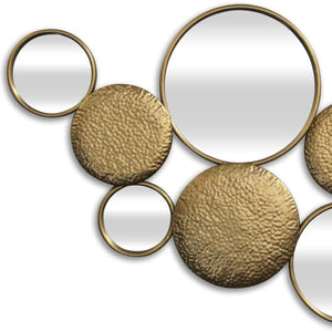HomeRoots 37" Gold Metal and Mirrored Glass Accent Mirror - Contemporary Glam Wall Art for Any Room Decor 632345