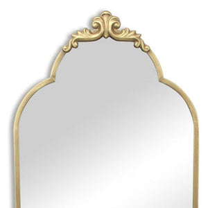 HomeRoots 65" Elegant Gold Metal Arch Full-Length Mirror - Victorian Design, Premium Glass, Versatile Placement 632347