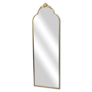 HomeRoots 65" Elegant Gold Metal Arch Full-Length Mirror - Victorian Design, Premium Glass, Versatile Placement 632347