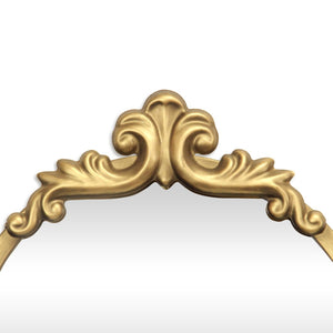 HomeRoots 65" Elegant Gold Metal Arch Full-Length Mirror - Victorian Design, Premium Glass, Versatile Placement 632347