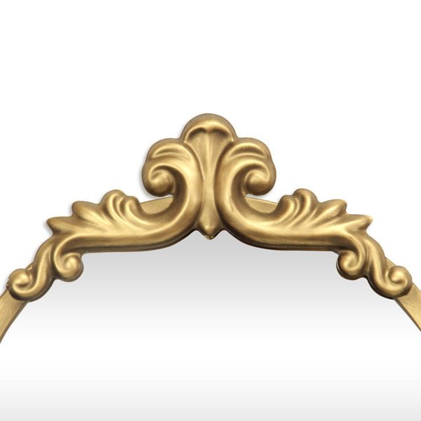 HomeRoots 65" Elegant Gold Metal Arch Full-Length Mirror - Victorian Design, Premium Glass, Versatile Placement 632347
