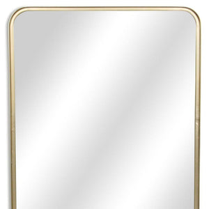 HomeRoots 30" Gold Metal Accent Mirror - Elegant Minimalist Design for Contemporary Home Décor & Easy Hanging 632349