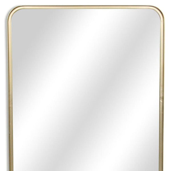 HomeRoots 30" Gold Metal Accent Mirror - Elegant Minimalist Design for Contemporary Home Décor & Easy Hanging 632349