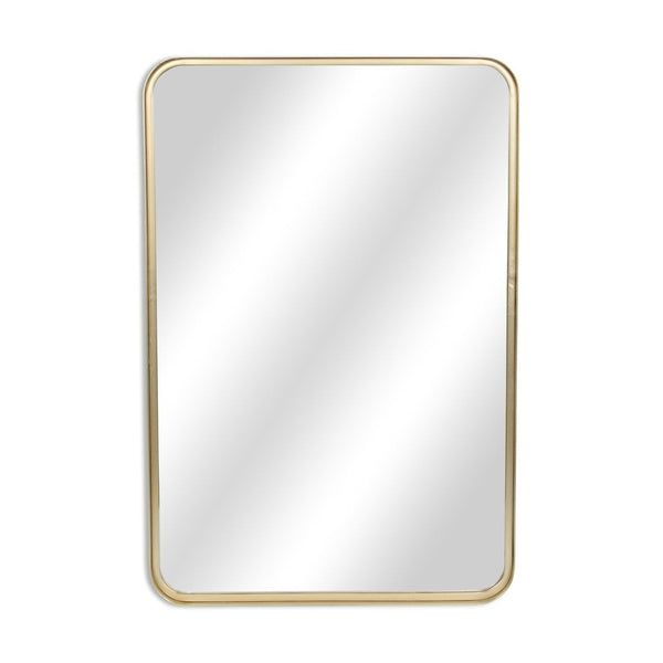 HomeRoots 30" Gold Metal Accent Mirror - Elegant Minimalist Design for Contemporary Home Décor & Easy Hanging 632349