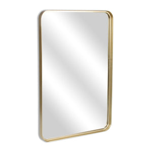 HomeRoots 30" Gold Metal Accent Mirror - Elegant Minimalist Design for Contemporary Home Décor & Easy Hanging 632349