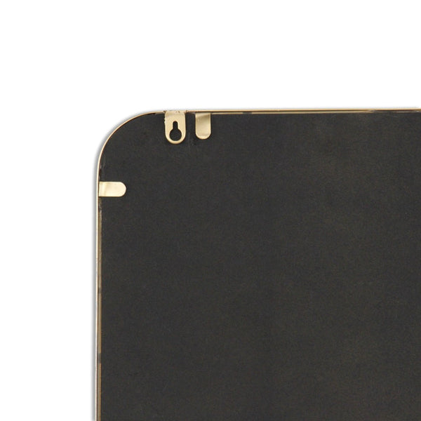 HomeRoots 30" Gold Metal Accent Mirror - Elegant Minimalist Design for Contemporary Home Décor & Easy Hanging 632349