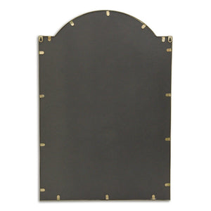 HomeRoots 32" Gold Metal Beaded Arch Accent Mirror - Elegant Curved Design for Timeless Wall Décor & Style 632350