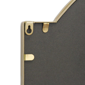 HomeRoots 32" Gold Metal Beaded Arch Accent Mirror - Elegant Curved Design for Timeless Wall Décor & Style 632350
