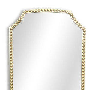 HomeRoots 64" Gold Metal Beaded Arch Full-Length Mirror – Elegant Home Decor for Bedrooms, Hallways & Entryways 632351