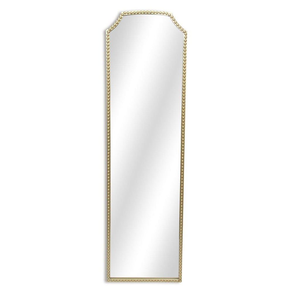 HomeRoots 64" Gold Metal Beaded Arch Full-Length Mirror – Elegant Home Decor for Bedrooms, Hallways & Entryways 632351