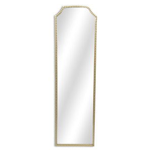 HomeRoots 64" Gold Metal Beaded Arch Full-Length Mirror – Elegant Home Decor for Bedrooms, Hallways & Entryways 632351
