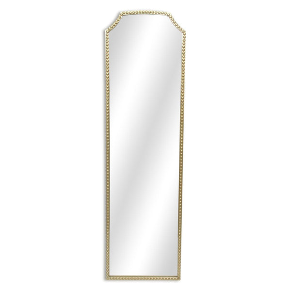 HomeRoots 64" Gold Metal Beaded Arch Full-Length Mirror – Elegant Home Decor for Bedrooms, Hallways & Entryways 632351