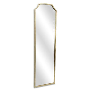HomeRoots 64" Gold Metal Beaded Arch Full-Length Mirror – Elegant Home Decor for Bedrooms, Hallways & Entryways 632351