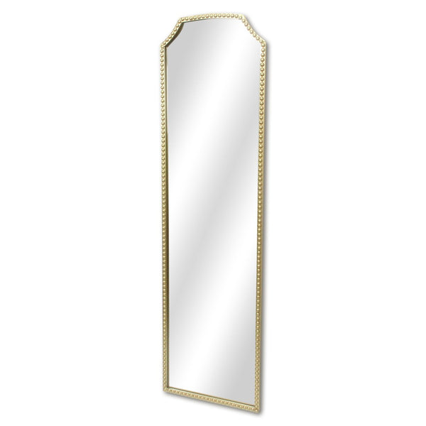 HomeRoots 64" Gold Metal Beaded Arch Full-Length Mirror – Elegant Home Decor for Bedrooms, Hallways & Entryways 632351