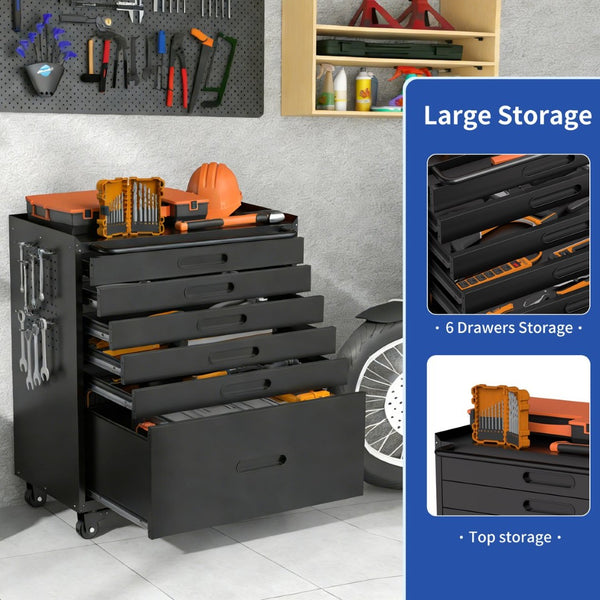 English Elm 34.3" Rolling Steel Workshop Cabinet with 3 Drawers Lockable Doors and Pegboard Sides W2735P428816