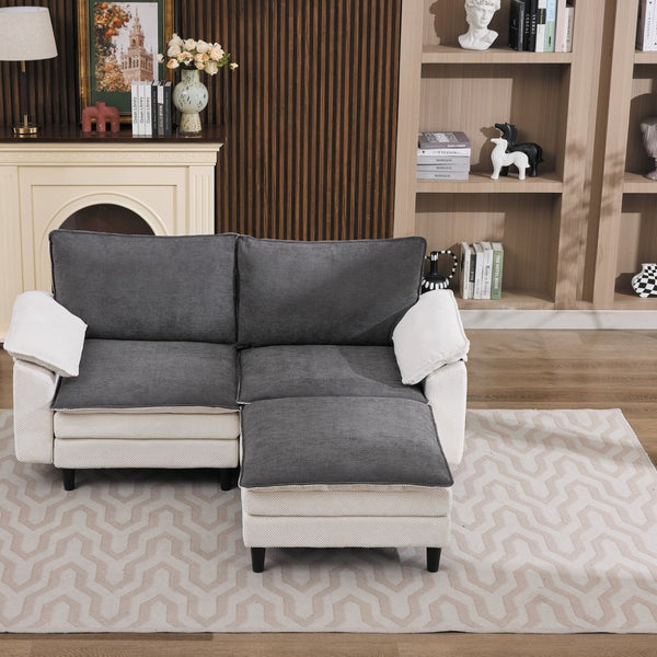 English Elm 70.87" Chenille Modular Cloud Sectional with Ottoman Deep Plush Seating for Living Rooms W5029S00001