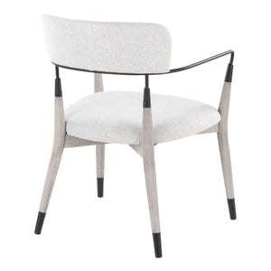 English Elm Chair Set of 2 White Faux Leather Seats with Angular Black Metal Legs Modern Dining B202P471338