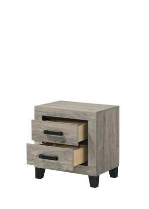 English Elm Mari Contemporary Queen Bed Frame in Gray Wood Finish with 10" Clearance, 220lb Capacity, Slat Support Light Gray 48.3 L x 34.3 W x 19.3 H B2726S00448