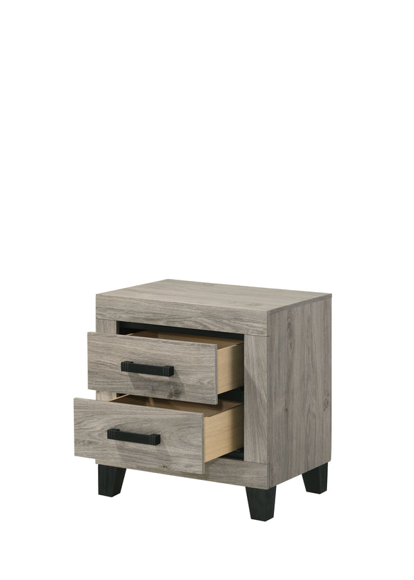 English Elm Mari Contemporary Queen Bed Frame in Gray Wood Finish with 10" Clearance, 220lb Capacity, Slat Support Light Gray 48.3 L x 34.3 W x 19.3 H B2726S00448