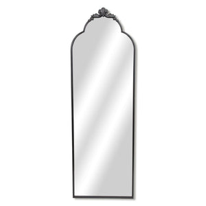 HomeRoots 65" Elegant Black Metal Arch Full-Length Mirror - Victorian Design for Stylish Home Décor & Reflection 632510