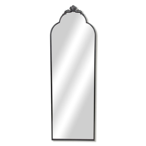 HomeRoots 65" Elegant Black Metal Arch Full-Length Mirror - Victorian Design for Stylish Home Décor & Reflection 632510