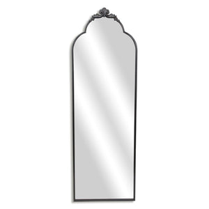 HomeRoots 65" Elegant Black Metal Arch Full-Length Mirror - Victorian Design for Stylish Home Décor & Reflection 632510