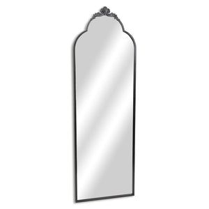 HomeRoots 65" Elegant Black Metal Arch Full-Length Mirror - Victorian Design for Stylish Home Décor & Reflection 632510