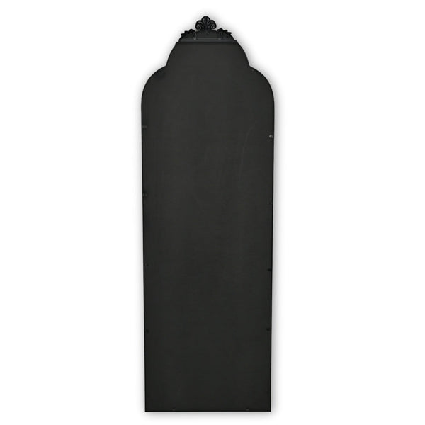 HomeRoots 65" Elegant Black Metal Arch Full-Length Mirror - Victorian Design for Stylish Home Décor & Reflection 632510