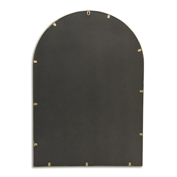 HomeRoots 34" Gold Metal Beaded Arch Accent Mirror – Elegant Design for Modern & Traditional Spaces, Ready to Hang 632512
