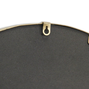 HomeRoots 34" Gold Metal Beaded Arch Accent Mirror – Elegant Design for Modern & Traditional Spaces, Ready to Hang 632512